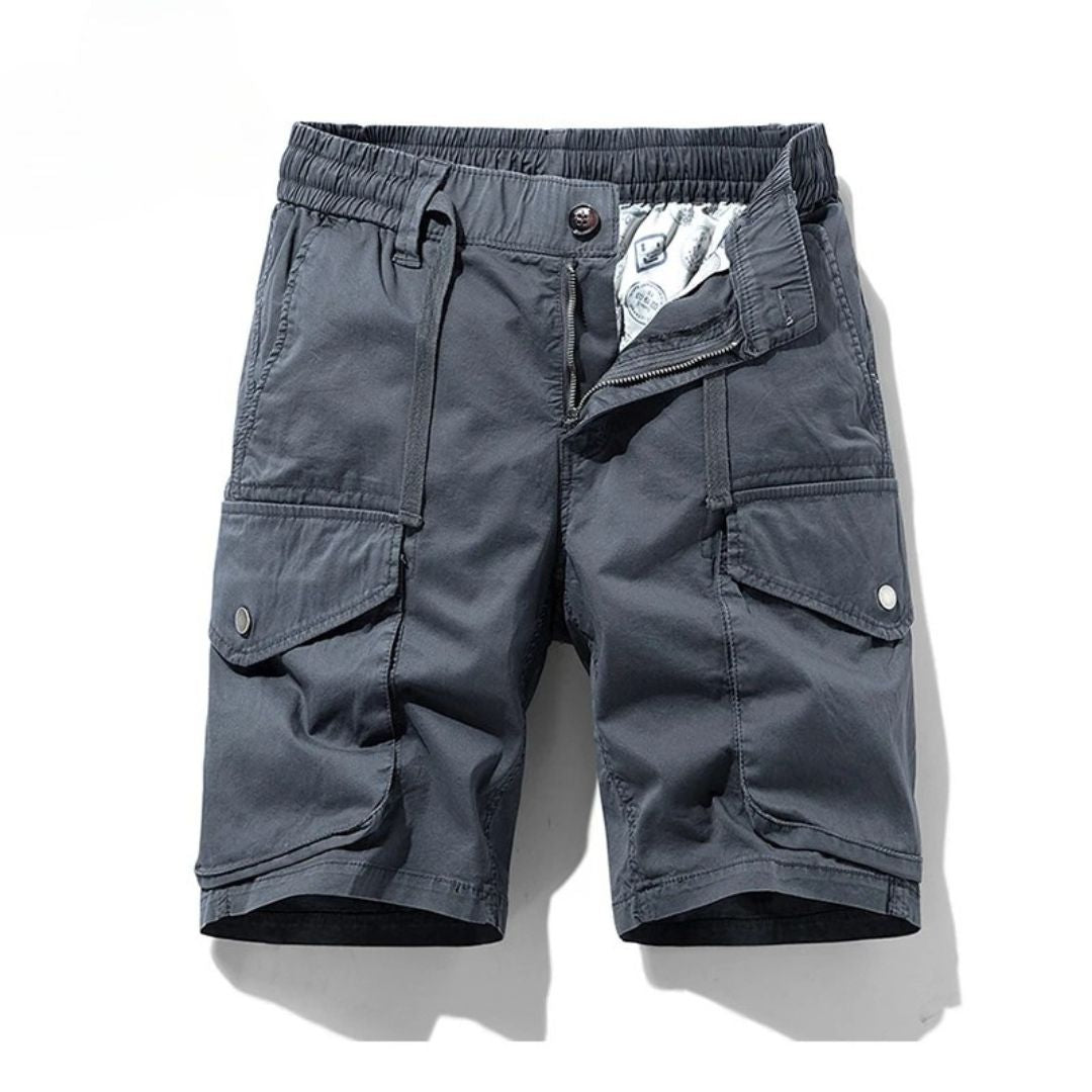 Men's Durable Adjustable Pockets Cotton Cargo Shorts-The British Gentlemen