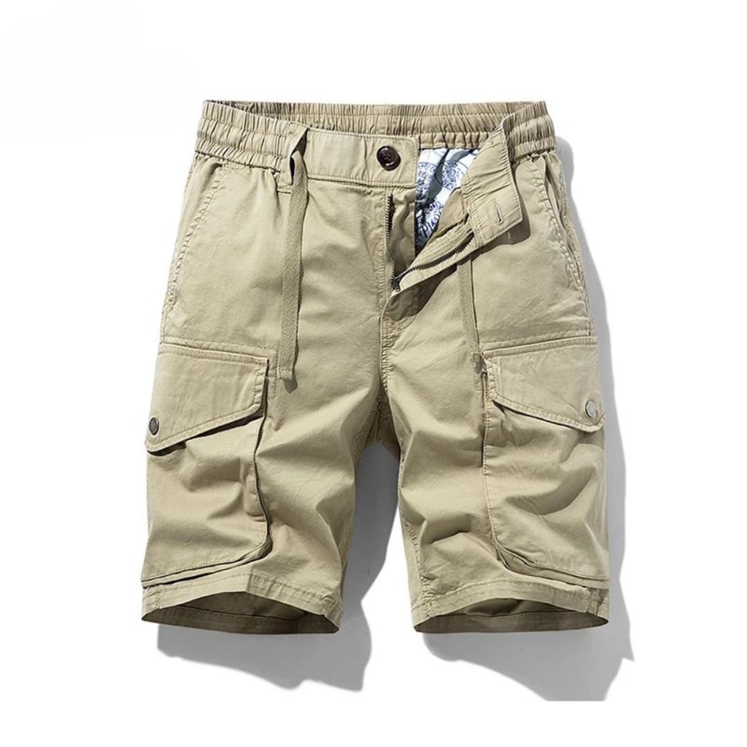 Men's Durable Adjustable Pockets Cotton Cargo Shorts-The British Gentlemen