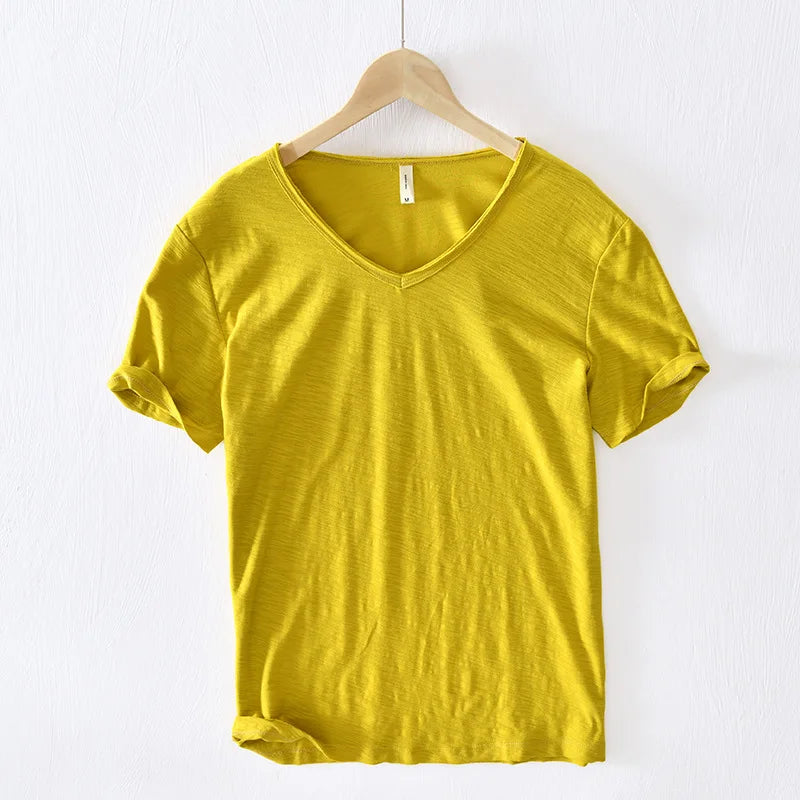 Lightweight V-Neck T-Shirt – Breathable Fabric for Comfort