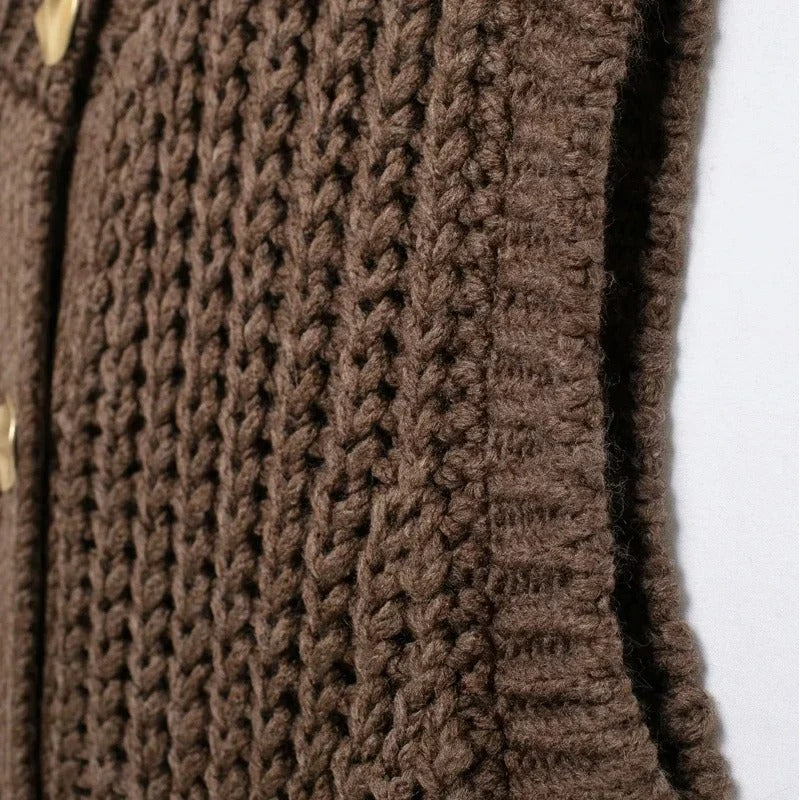 Knit Button Vest – Sleeveless Cropped Sweater Top
