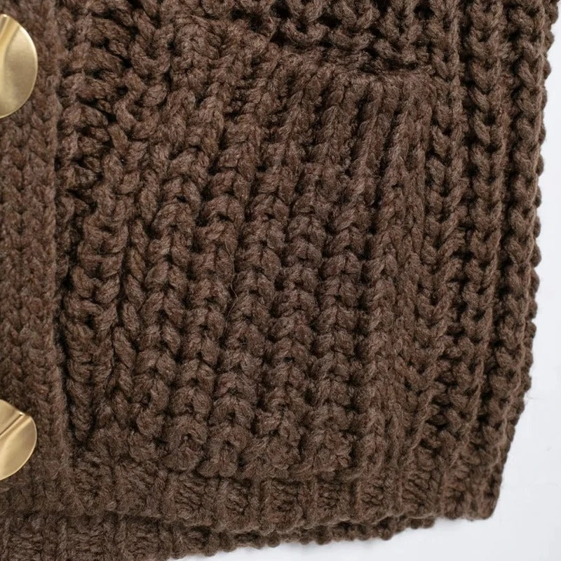 Knit Button Vest – Sleeveless Cropped Sweater Top