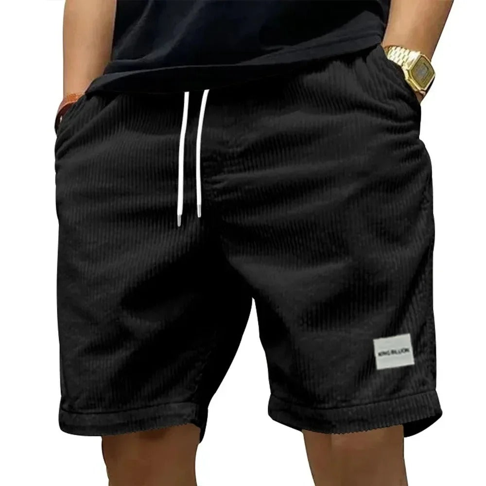 Men’s Casual Corduroy Shorts – Drawstring Summer Streetwear