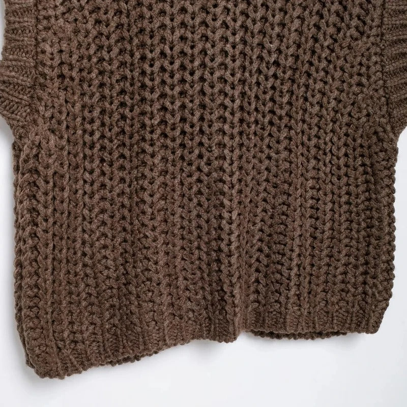 Knit Button Vest – Sleeveless Cropped Sweater Top