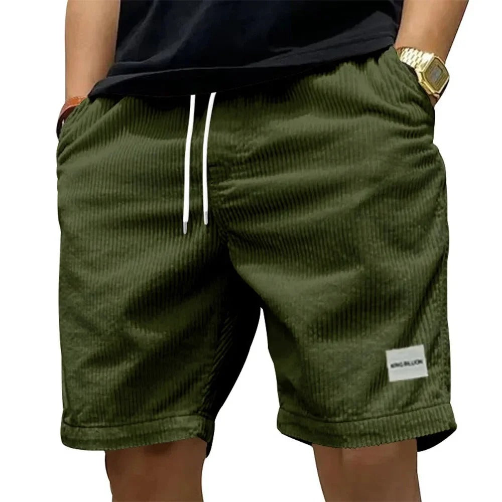 Men’s Casual Corduroy Shorts – Drawstring Summer Streetwear