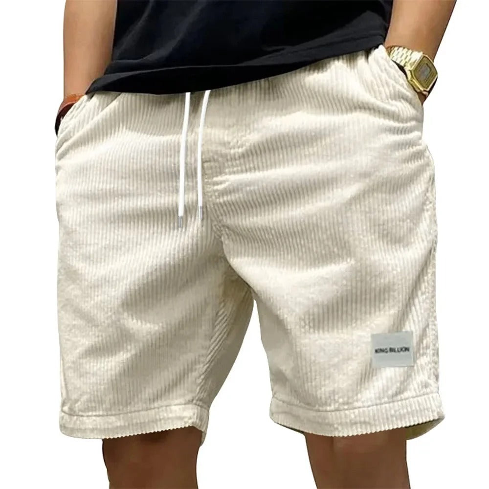 Men’s Casual Corduroy Shorts – Drawstring Summer Streetwear