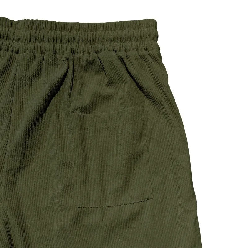 Men’s Casual Corduroy Shorts – Drawstring Summer Streetwear