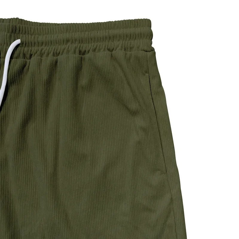 Men’s Casual Corduroy Shorts – Drawstring Summer Streetwear