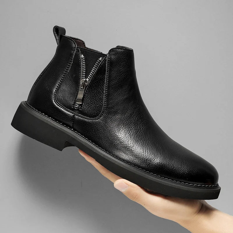 Men's Trendy Vintage Leather Ankle Boots
