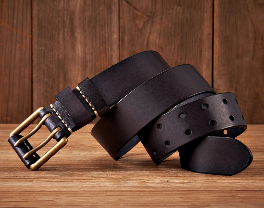 The Lancaster Belt – Double-Pin Vintage Leather Design