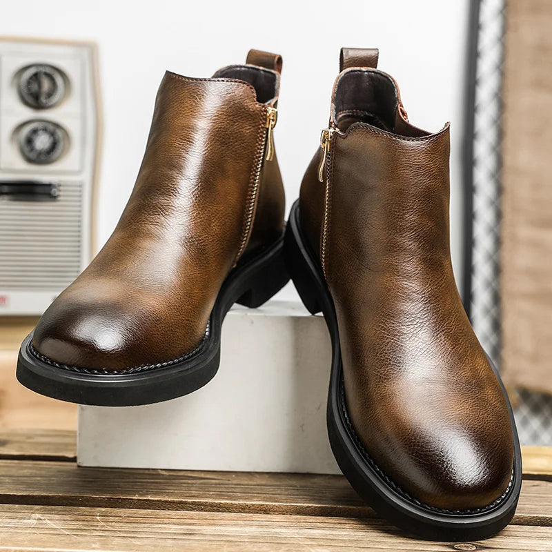 The Dulwich Men's Side Zip Classic Leather Ankle Boots