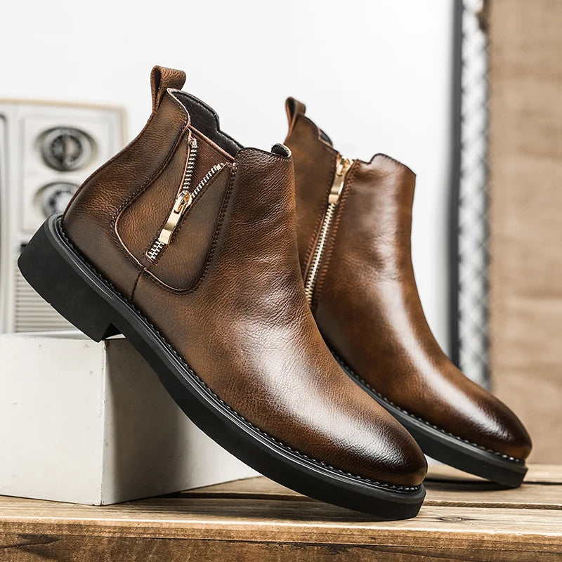 The Dulwich Men's Side Zip Classic Leather Ankle Boots