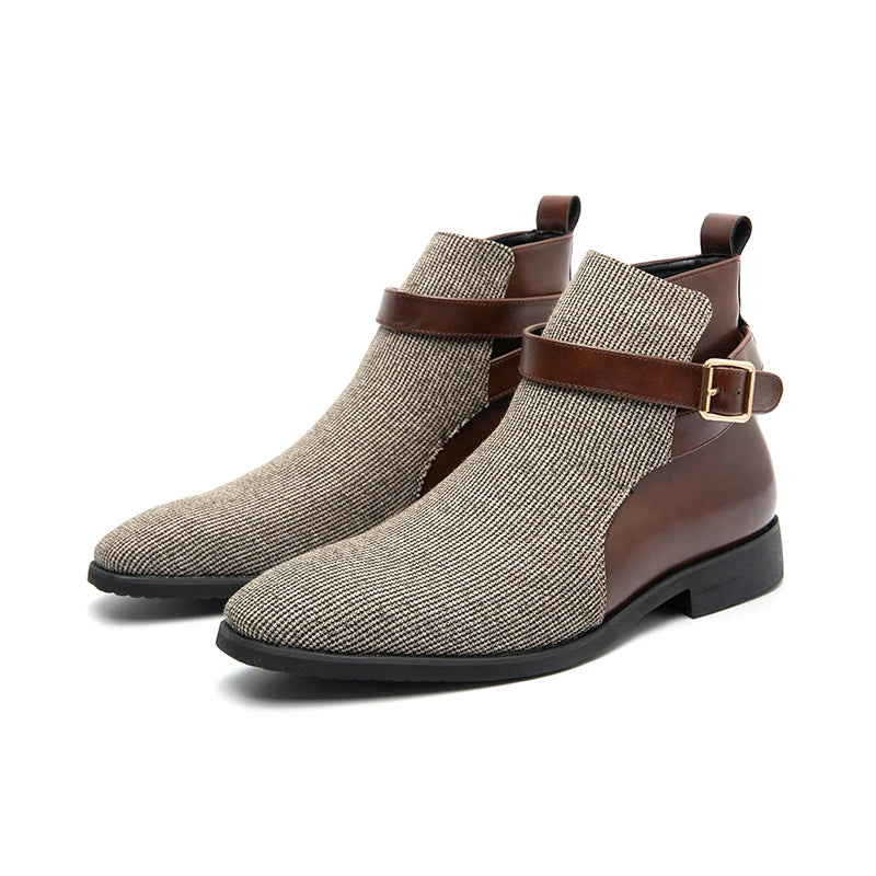 The Shetland Men's Elegant Modern Buckle Chelsea Boots
