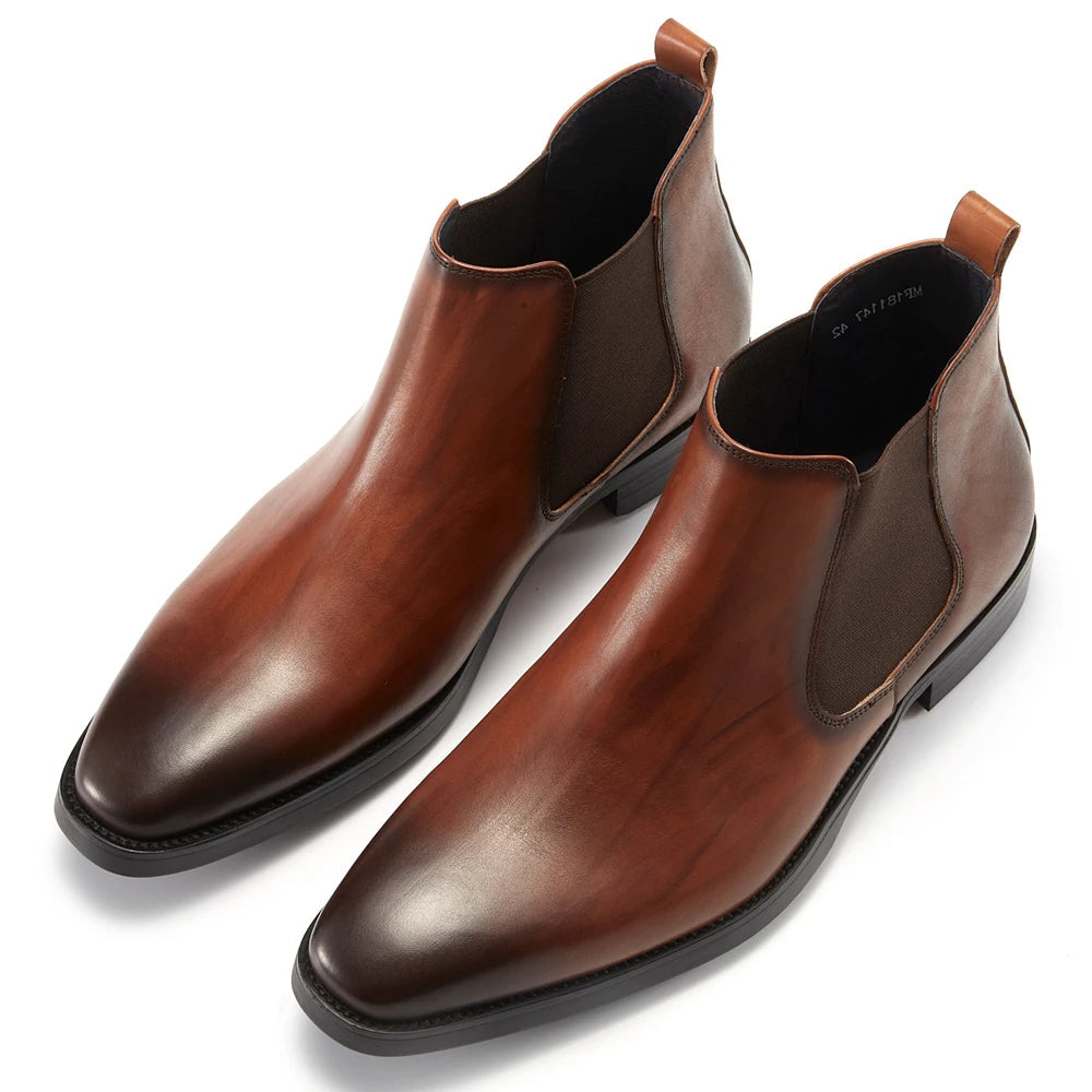 The Kirkwall Men&#39;s Polished Leather Smart Chelsea Boots