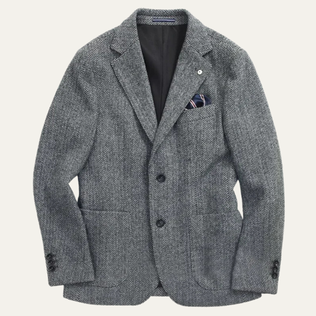 The Pomerol Men’s Classic Herringbone  Wool Tweed Blazer Jacket