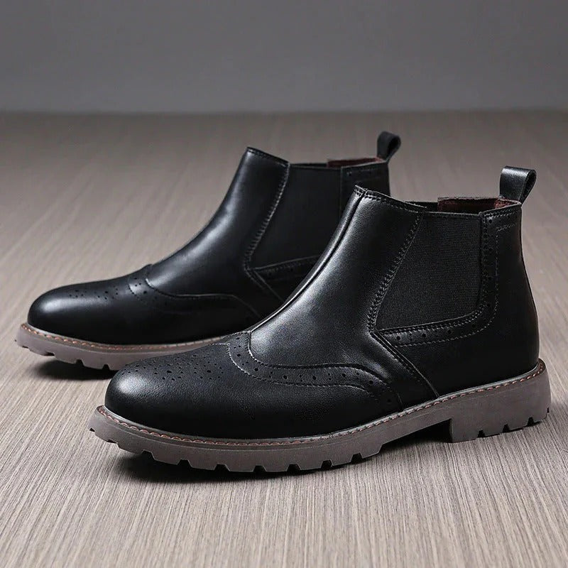 The Oxford Leather Chelsea Boots – Men’s Brogue Ankle Boots