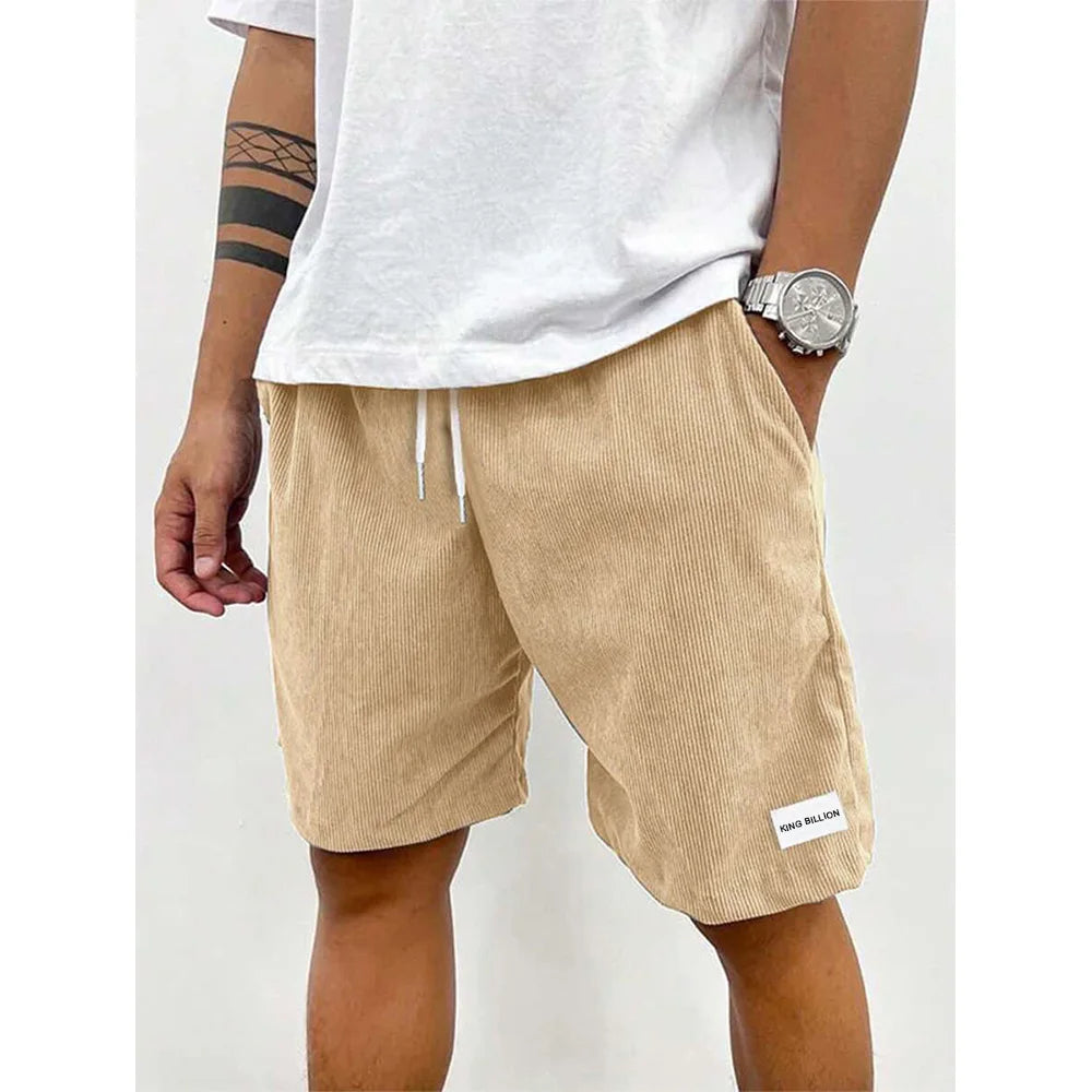 Men’s Casual Corduroy Shorts Summer Loose Fit Drawstring