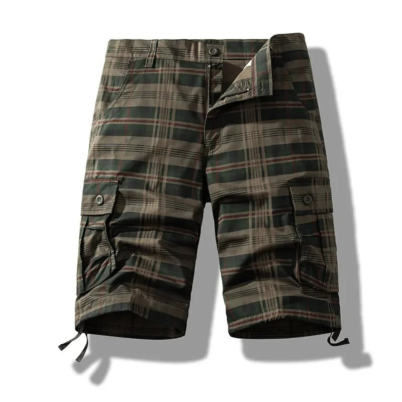 Men’s Casual Plaid Cargo Shorts