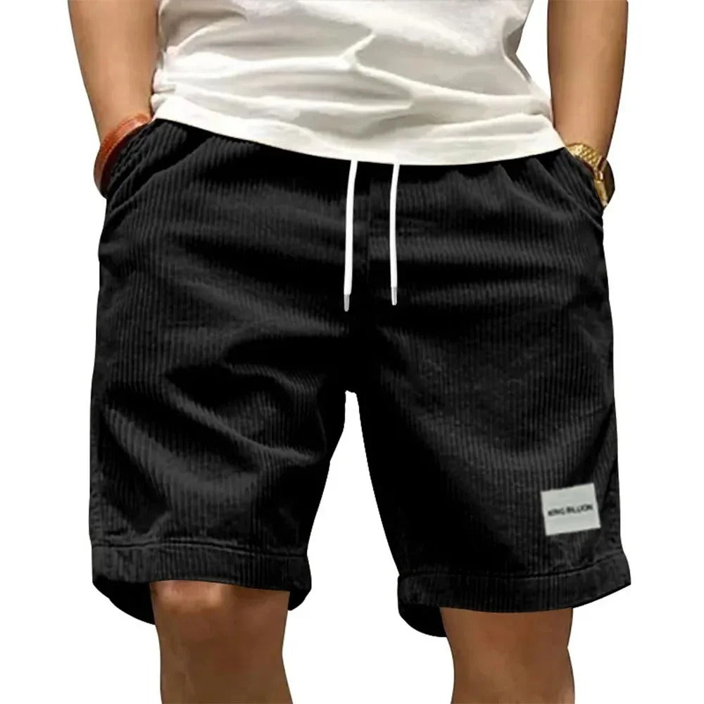 Men’s Casual Corduroy Shorts – Drawstring Summer Streetwear