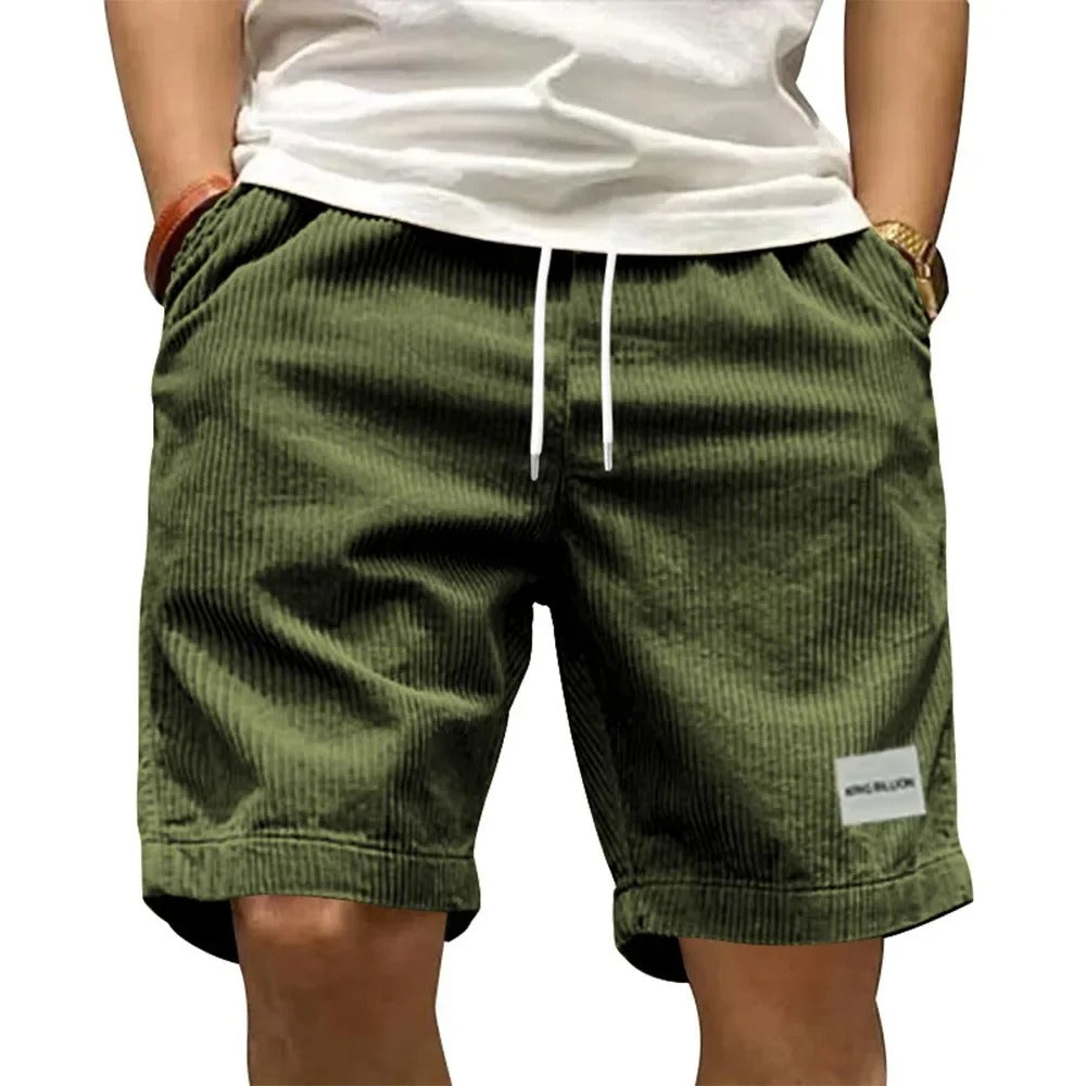 Men’s Casual Corduroy Shorts – Drawstring Summer Streetwear