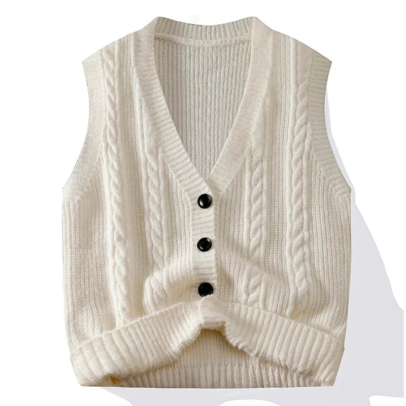 Men’s Casual Knitted Button Front Vest