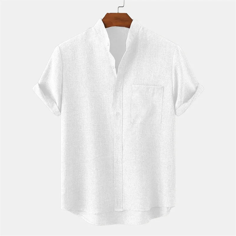 Men’s Linen Shirt Casual Summer Button Down